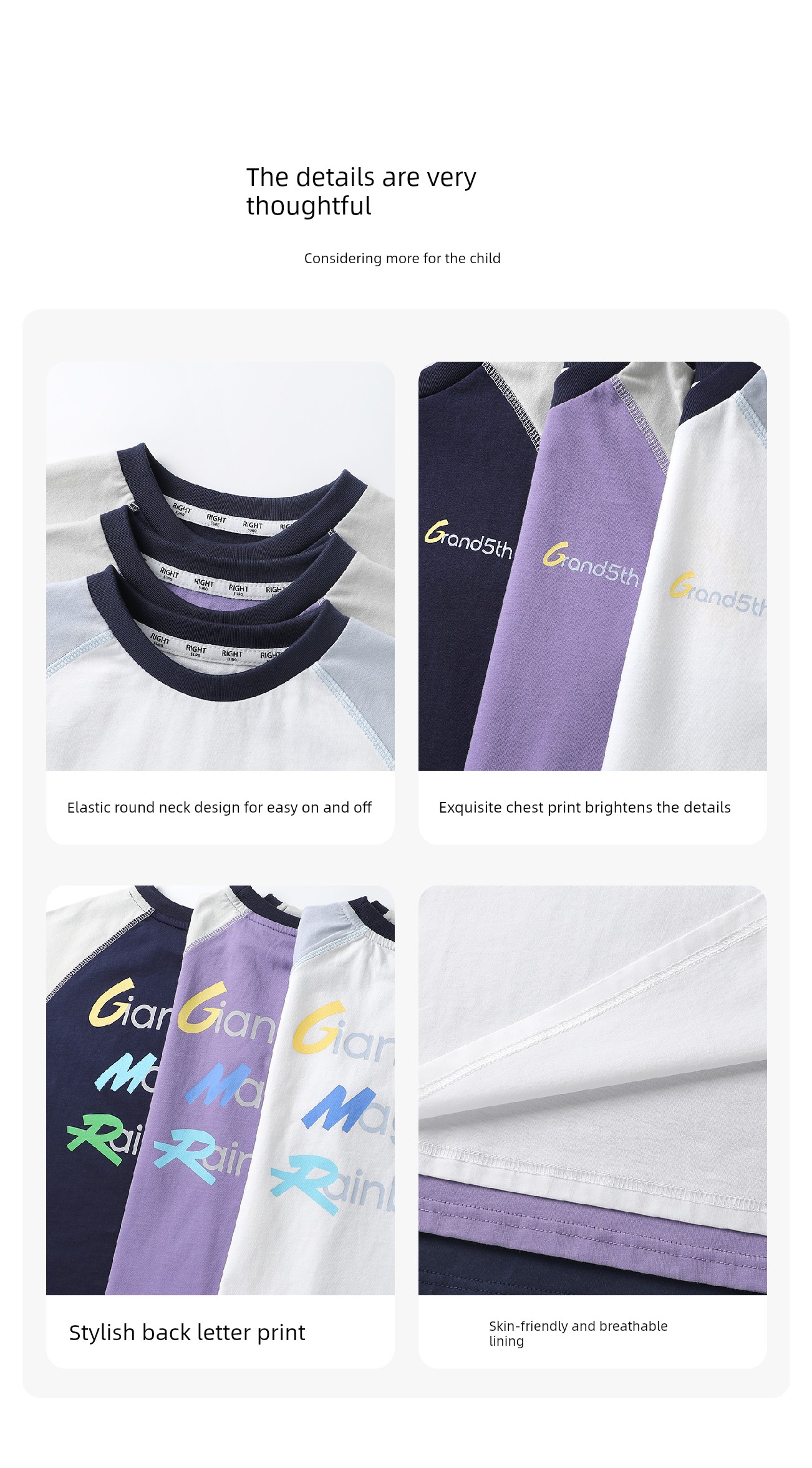 [Clearance Short Sleeve T-Shirt Collection 101-2020] Right-Ou Boys' Pure Cotton Short Sleeve T-Shirt Summer Thin Style Trendy Top — 11