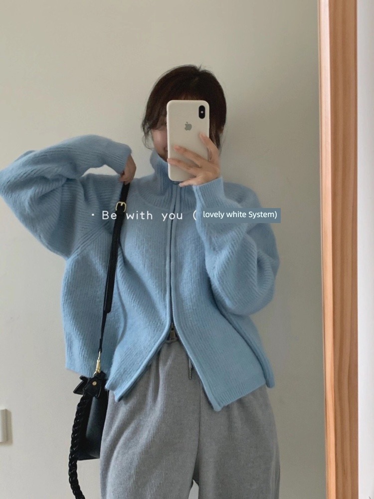 LOVELY Autumn and winter Wear out easy knitting High collar sweater