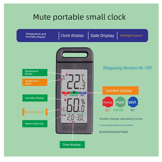 Indoor and outdoor thermometer Electronic temperature hygrometer High precision high and low temperature resistant thermometer Car outdoor thermometer