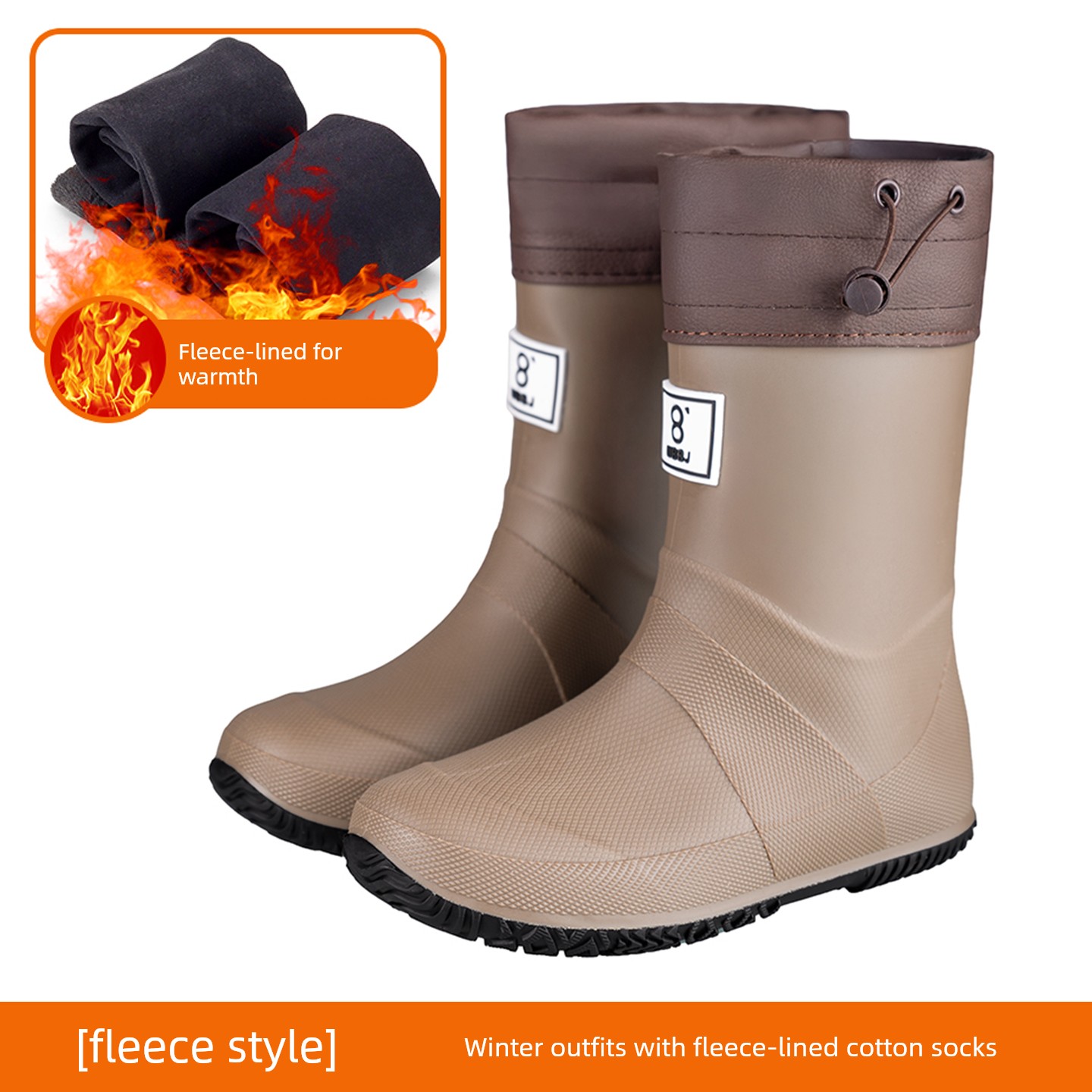 Children's Lightweight Rain Boots, Foldable Rain Boots for Men and Women, Couple's Rain Boots for Rainforest Hiking, Non-Slip Waterproof Shoes, Mid-High — 8