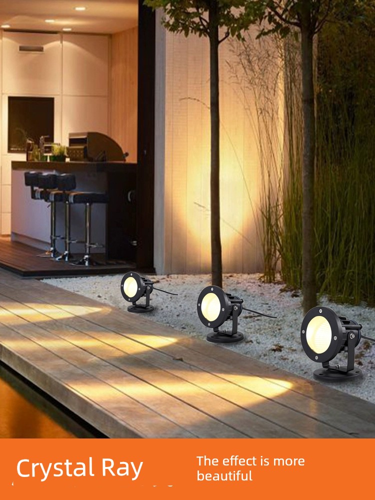 Led Landscape Garden Floodlight Plug-in Ground Spotlight