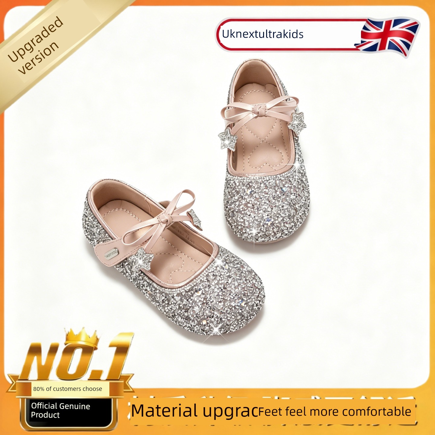 British Nu High-End Little Girl Princess Shoes, Girls' Dress Shoes, Beautiful Crystal Shoes, 2026 New Spring and Summer Single Shoes — 2