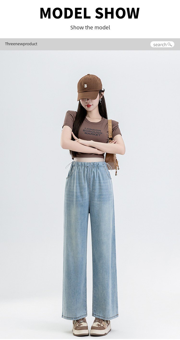 Maternity Pants Summer Wear, Lightweight and Loose Wide-Leg Tencel Jeans, Summer Casual Pants Without Belly Support for Petite Sizes — 13