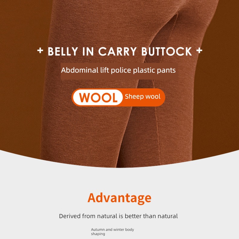 Autumn and winter Buttock lifting The abdomen Tight fitting wool Plush Leggings