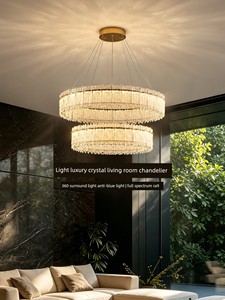 Huayi Lighting Round Crystal Living Room Chandelier French Style Light Luxury Bedroom Dining Room Main Light Home High-E
