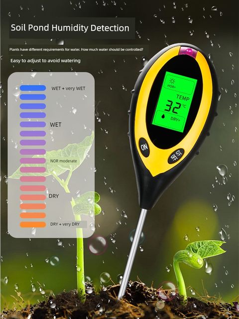Soil moisture detector Hygrometer PH value detection pen Moisture pH tester High-precision household gardening