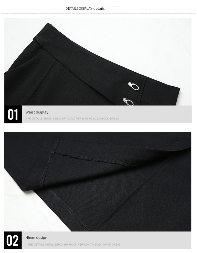 Medium length Autumn and winter High waist Fork Straight cylinder skirt
