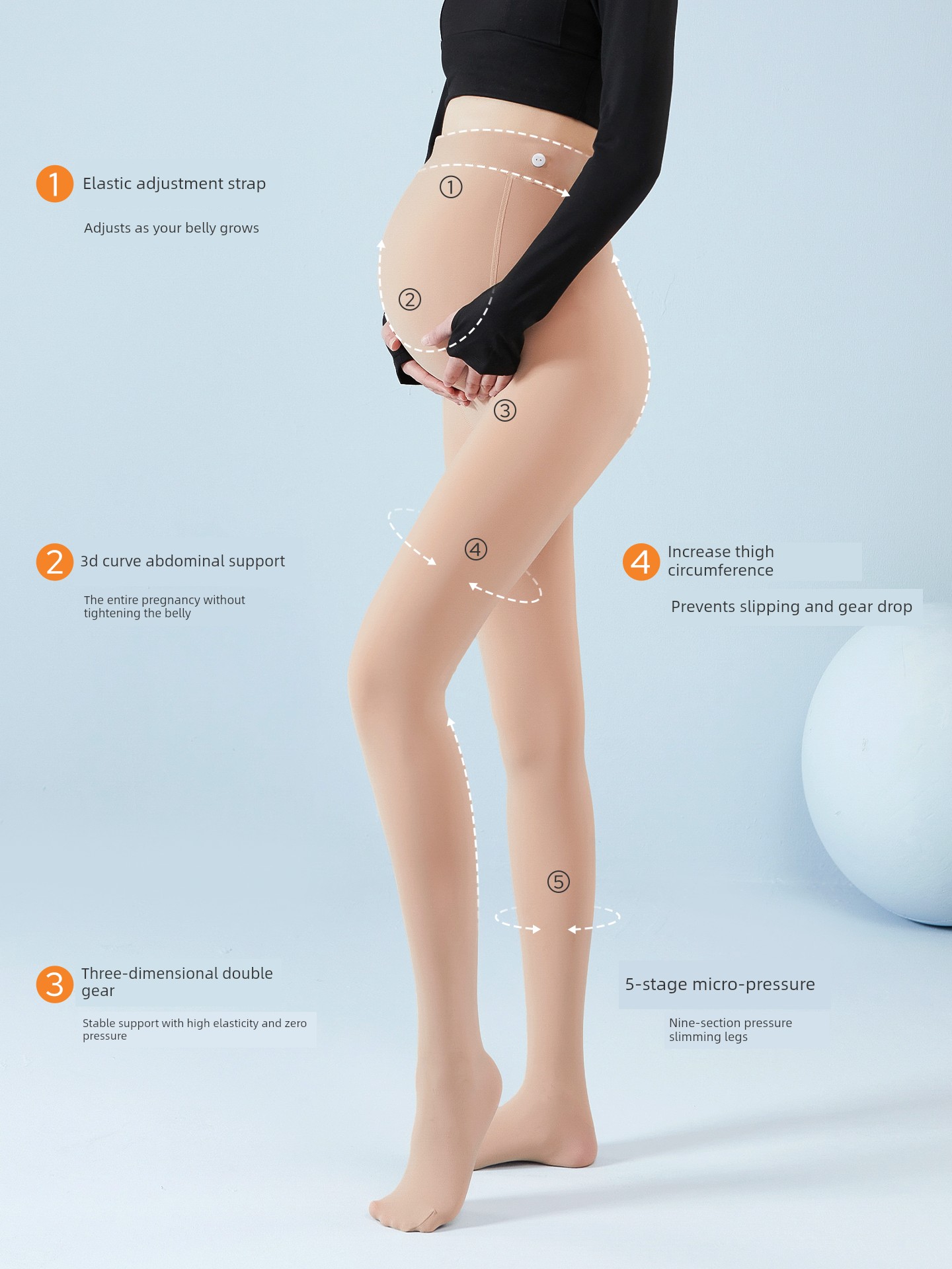 Women's Stockings Flesh Color Superb Fleshcolor Pantynose Winter Pregnant Women — 3