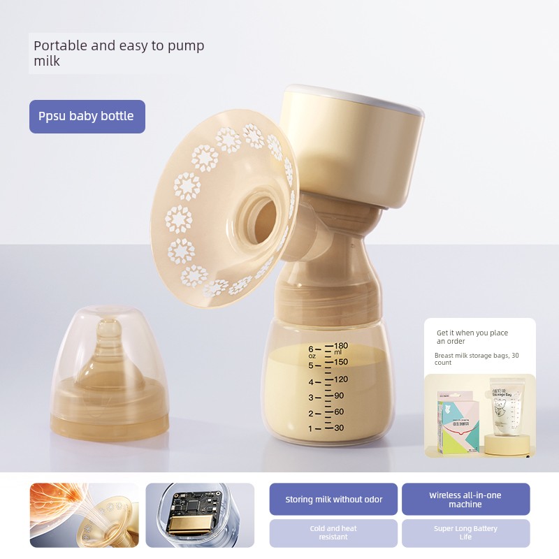 Fully Automatic Electric Breast Pump, Painless Micro-Vibration Massage Breast Milk Extractor, Silent Breast Pump, Milk Collector — 3