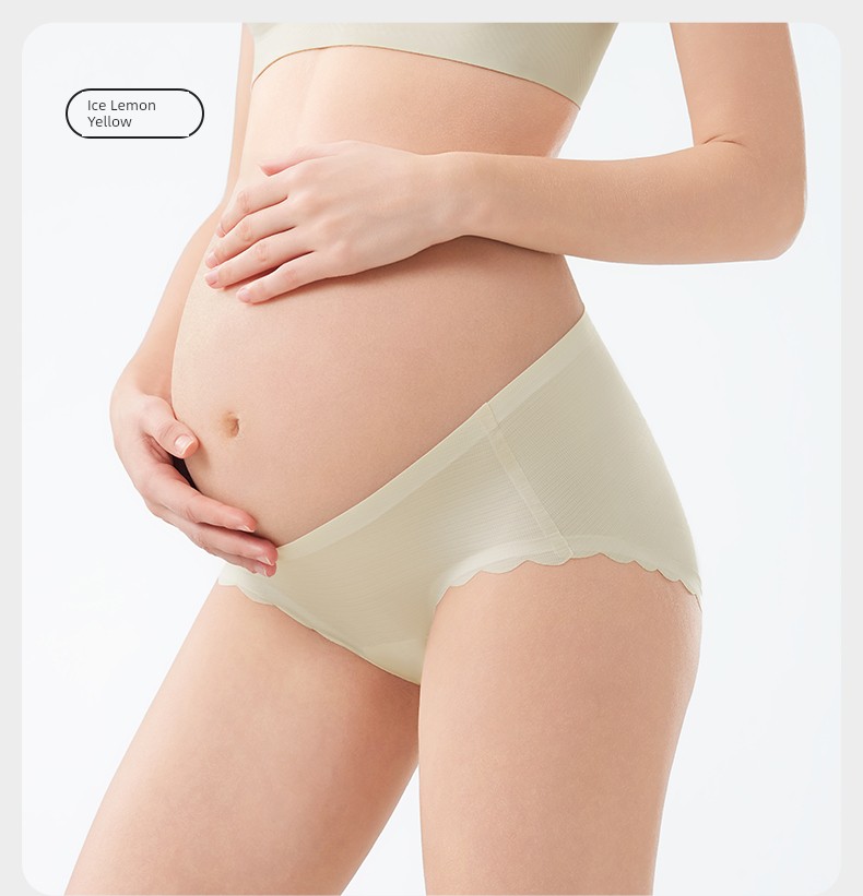 October Crystal Maternity Underwear Invisible Low-Waist Antibacterial Postpartum Lightweight Breathable Ice Silk Pants for Early, Mid, and Late Pregnancy — 24