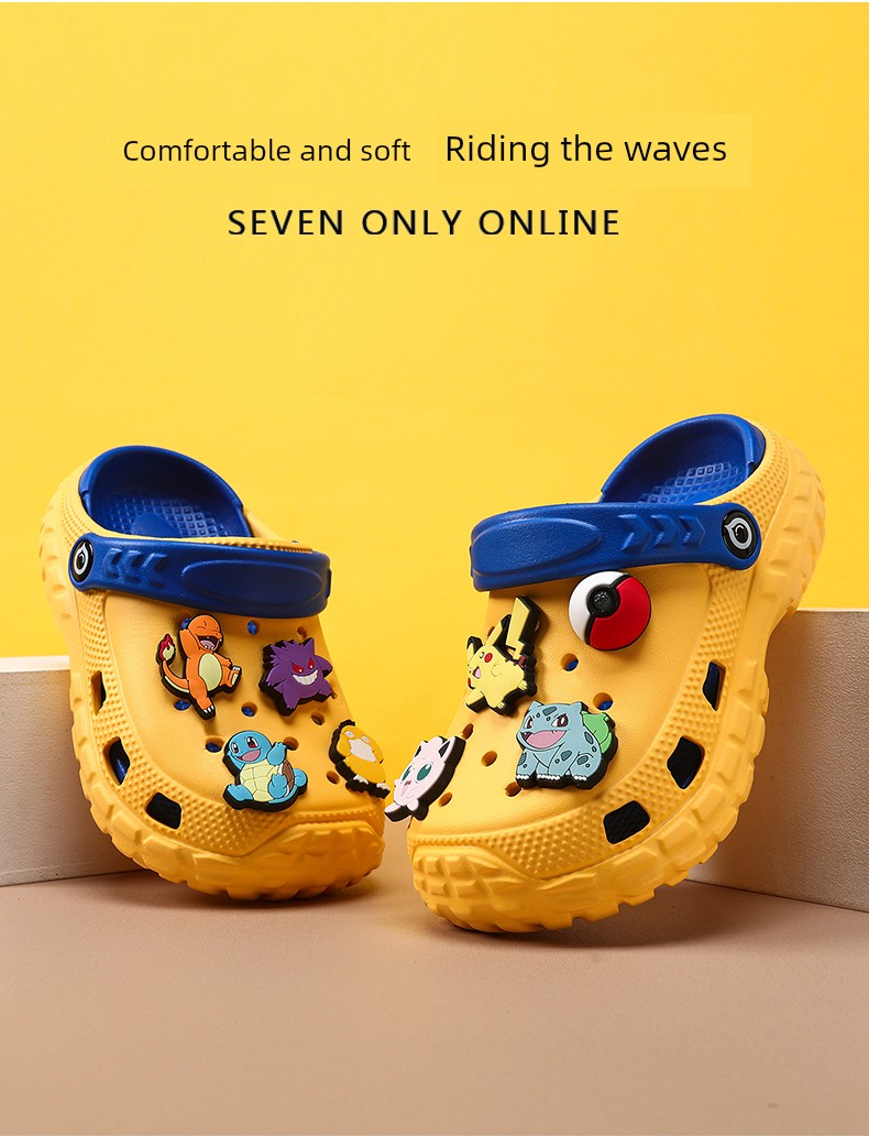 Pikachu Children's Clogs Boys' Slippers Summer New Non-Slip Soft-Soled Sandals Boys' Baby Beach Sandals — 1