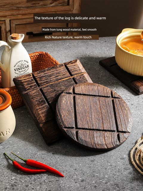 Solid wood insulation pad casserole anti-scalding special table pad thickened large wooden dining table pad anti-scalding high-temperature water coaster pad