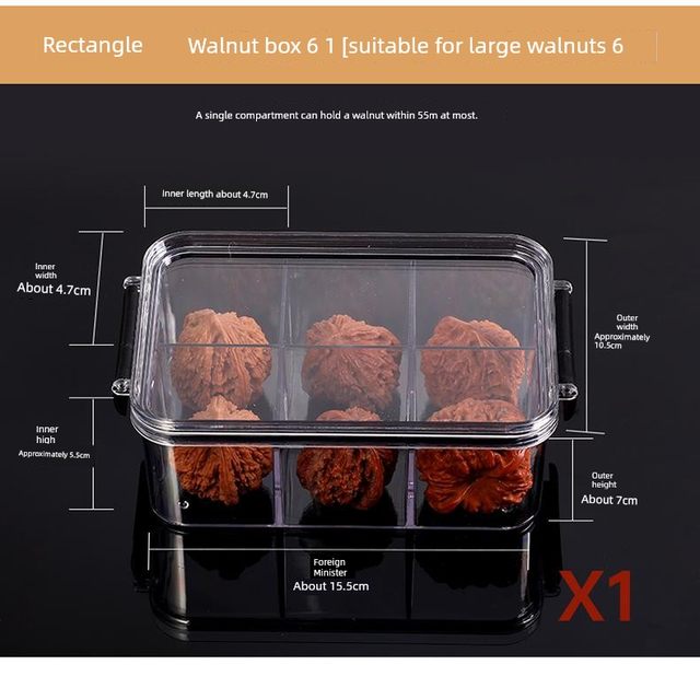 Special storage box for cultural and entertainment bracelets walnut agarwood red sandalwood Buddha beads storage transparent pedicure box moisture-proof sealing jar