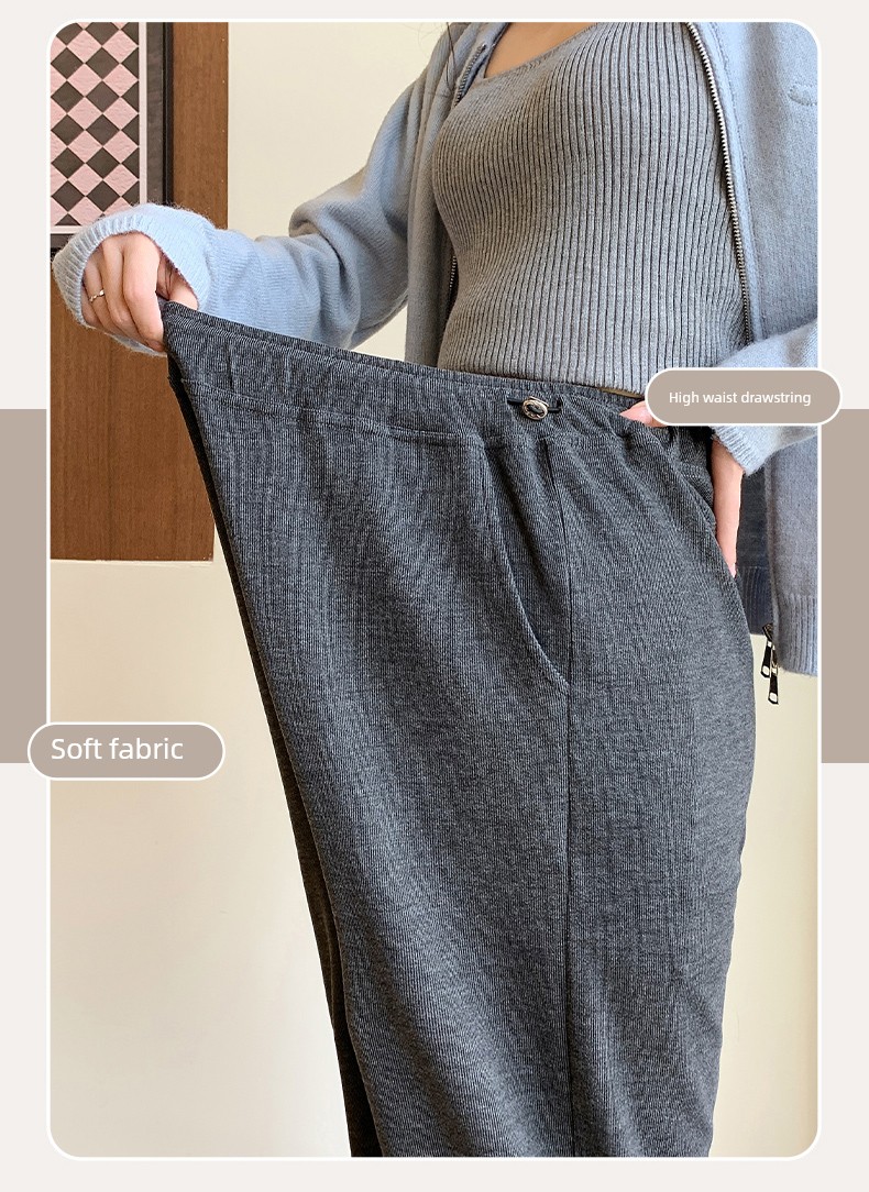 Maternity Pants for Spring and Autumn, Wide-Leg Pants for Outdoor Wear, Fleece-Lined and Thickened, Do Not Tighten on the Belly during Pregnancy, — 12