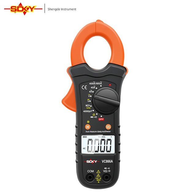 Shengde clamp multimeter VC866A clamp meter Digital ammeter Small current range Capacitive backlight
