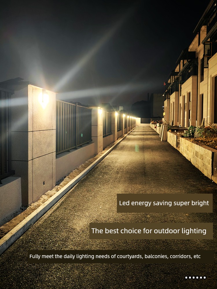 Outdoor Waterproof Wall Lamp, Simple Modern Style, Suitable for Stairs, Corridors, Balconies, Courtyards, and Fences, Ultra-Thin High-Brightness Lighting Sensor Lamp