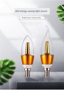 LED Bulb Super Bright E14 Small Screw Tip Bubble E27 Spiral Crystal Chandelier Wall Lamp European-Style Chandelier Pull 