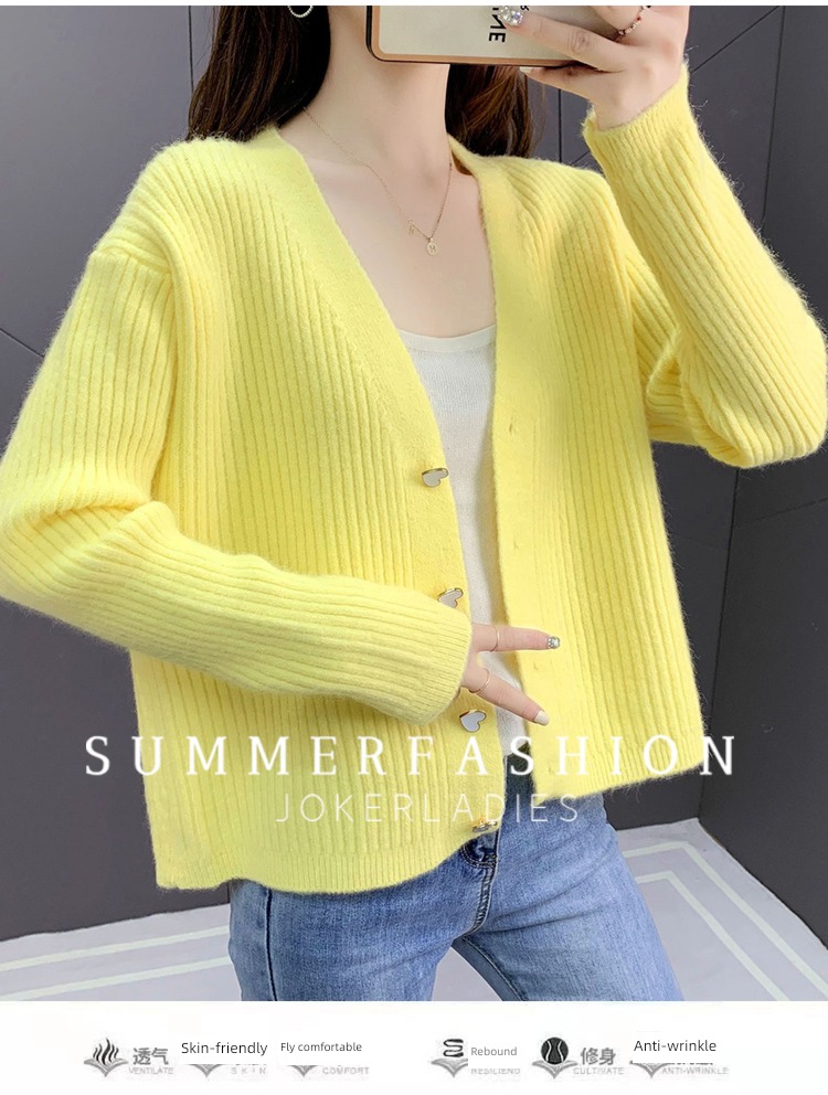 ma'am spring and autumn winter Advanced sense Hot money knitting Cardigan