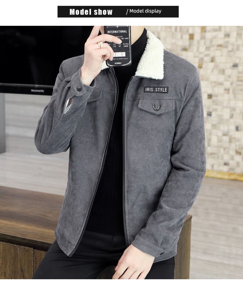 Lamb hair Spring and Autumn Lapel Coat Put on your clothes loose coat