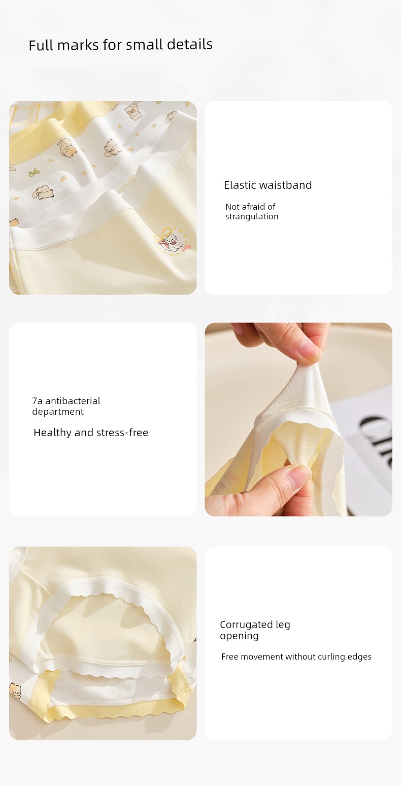 Girls' Cotton Underwear for Middle School Students, Older Children, and Elementary School Students during Their Development Period, Children's Triangle — 12