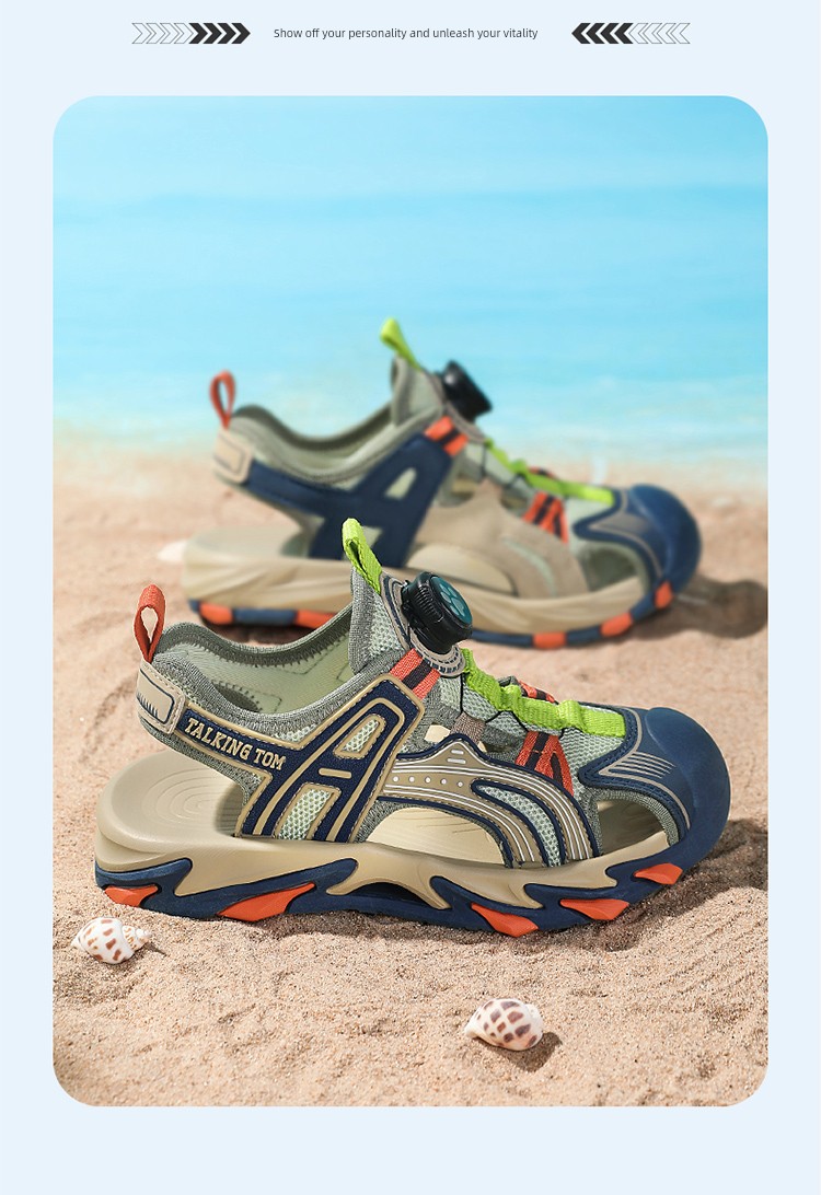 Tom Sports Sandals 2026 New Summer Children's Sandals Non-Slip Beach Shoes Boys Closed-Toe Lightweight for Older Children — 30