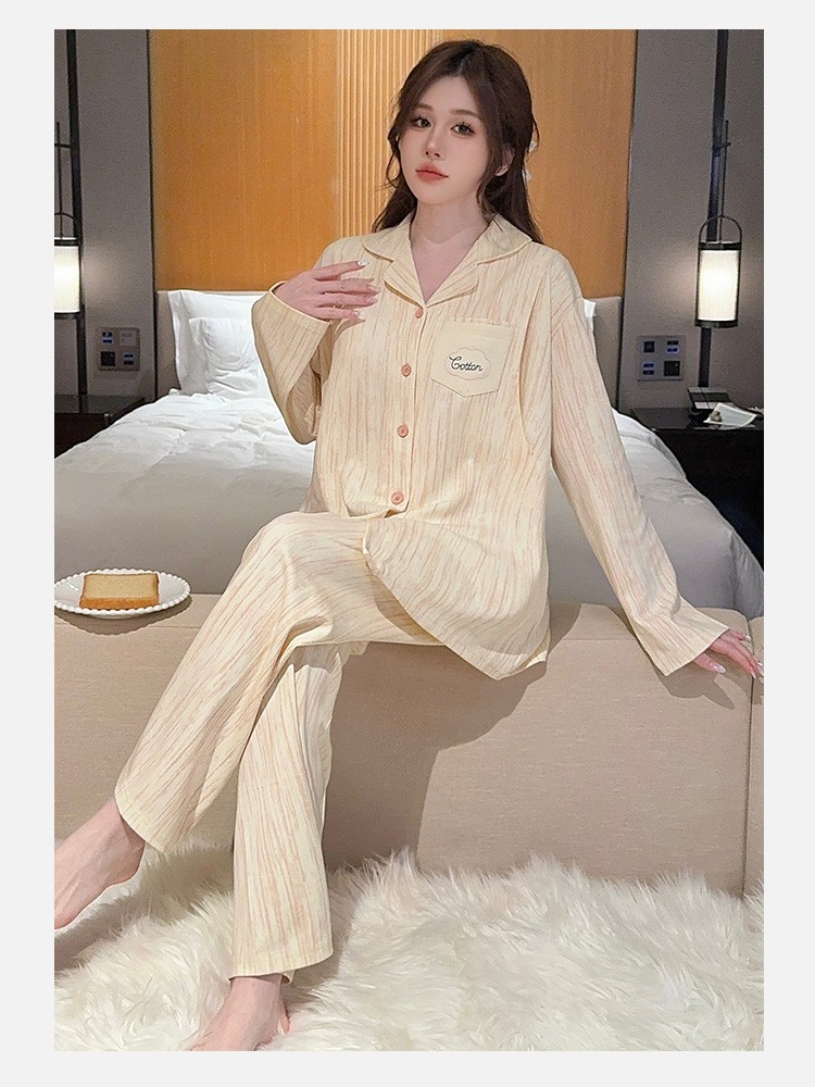 Pure Cotton Postpartum Clothing, Autumn and Winter Postpartum Nursing Pajamas for Women, Special for Breastfeeding, Spring and Autumn Maternity Home — 27