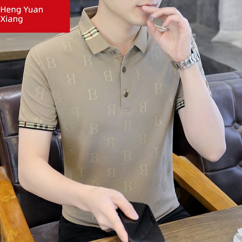 hyz  high-end man leisure time business affairs Short sleeve T-shirt