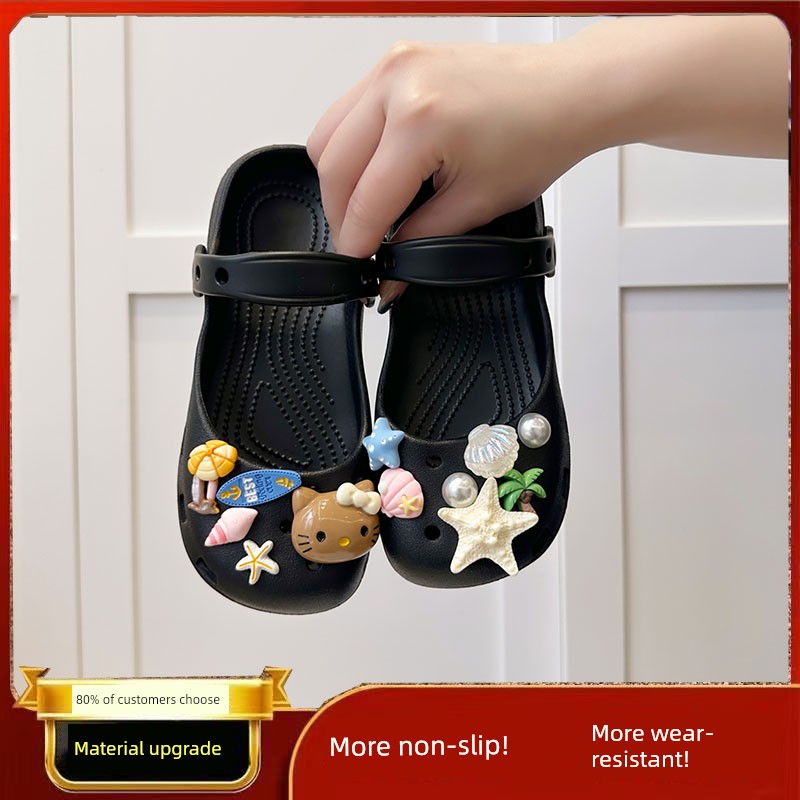 Girls' Clogs for Summer, Children's Cute Kt Cat Parent-Child Slippers, Dual-Use Beach Sandals for Girls — 1