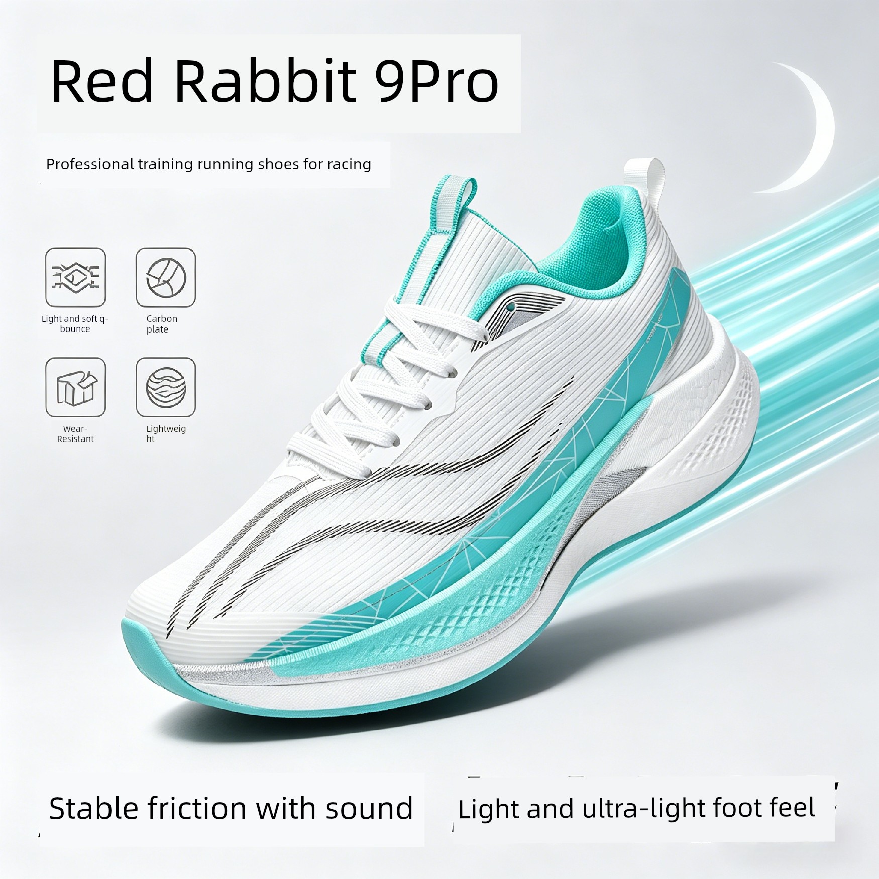 Red Rabbit 9Pro Running Shoes for Men, Suitable for Physical Exams, Shock Absorption, Lightweight Carbon Plate, Racing Training, and Sports Shoes for — 6