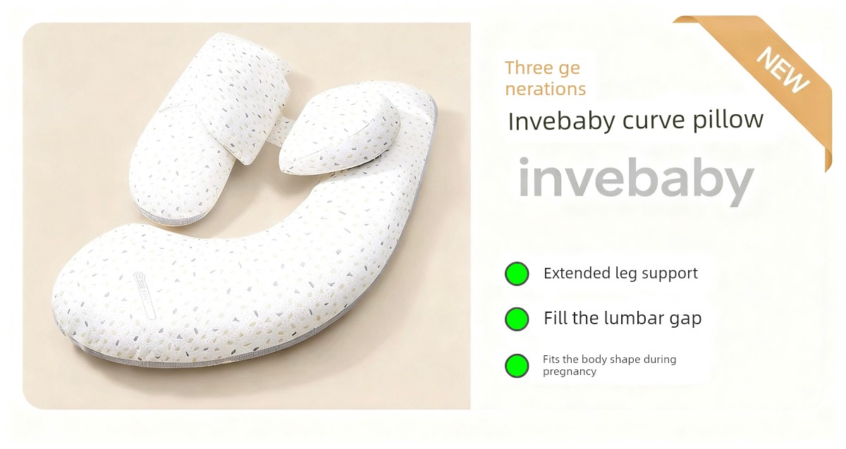 Invebaby Pregnancy Pillow for Waist Support, Side Sleeping, and Belly Support, Special Pillow for Sleeping during Pregnancy, Gift — 1