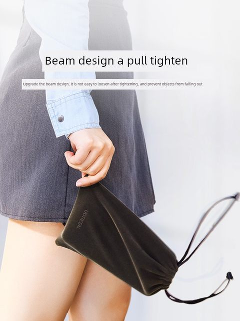 Green Connect data cable storage bag power bank storage bag charger headphones U disk mobile hard disk protection case mobile phone digital peripheral drawstring pocket carry mini velvet bag