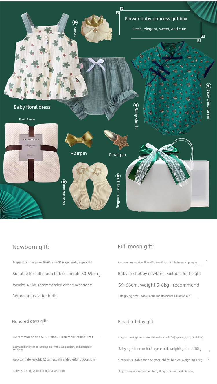 National Style Baby Girl Fresh Green Newborn Cheongsam — 16