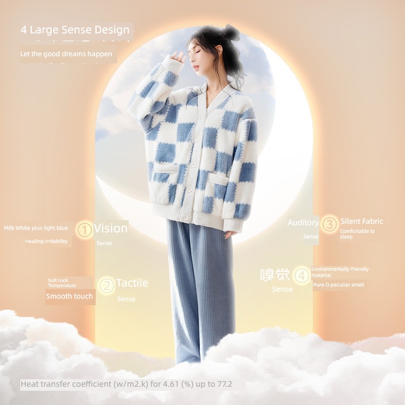 Palace Butterfly female keep warm suit Flannel leisure time pajamas