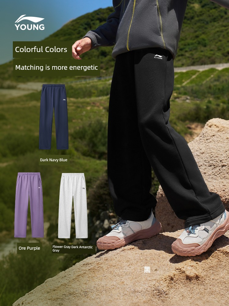 Li Ning Children's Cotton-Feel Sweatpants 2026 New Autumn Boys' Loose Casual Sports Pants for Teenagers Autumn and Winter — 4