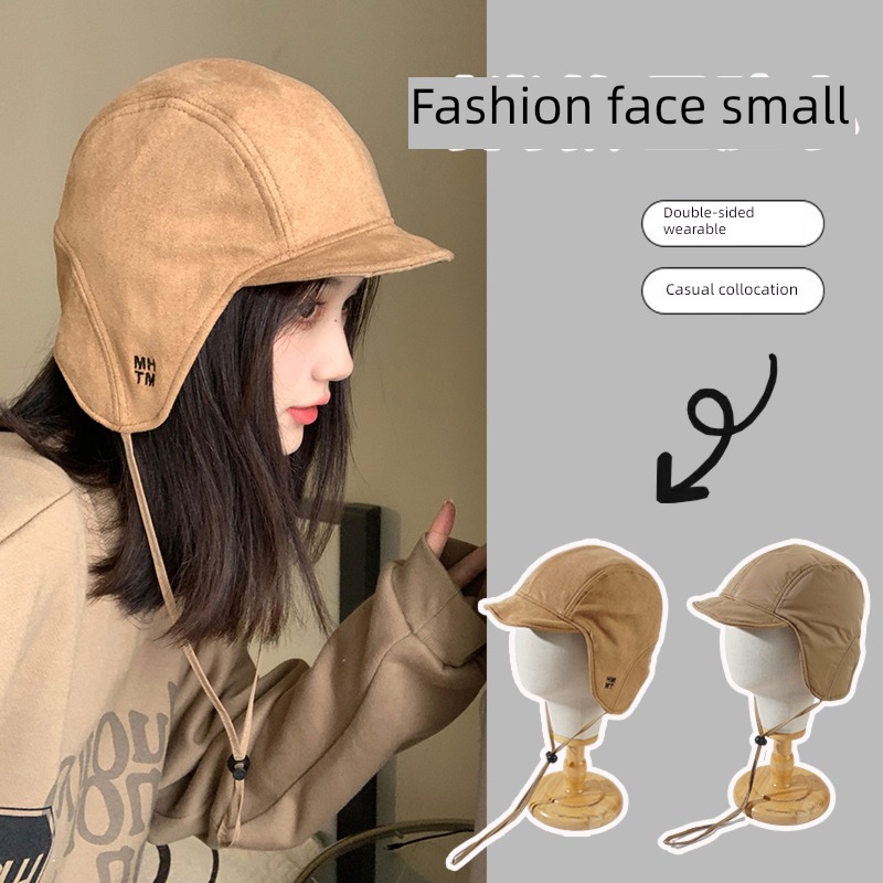ins Suede flight female Autumn and winter Cold proof Hat