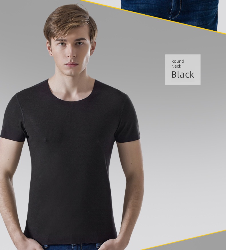 modal  man V-neck Tight fitting Undershirt Short sleeve T-shirt