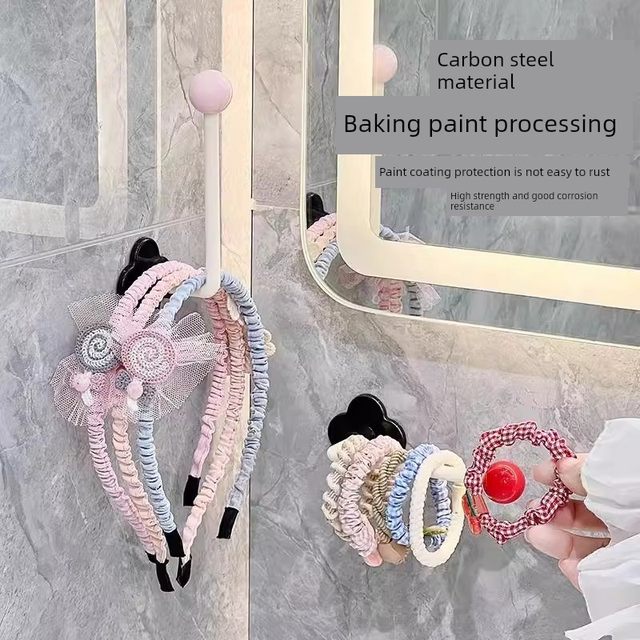 Bathroom hair ring storage wall-mounted hair rope hair rope hook hair accessories hook sticky hook wall rack