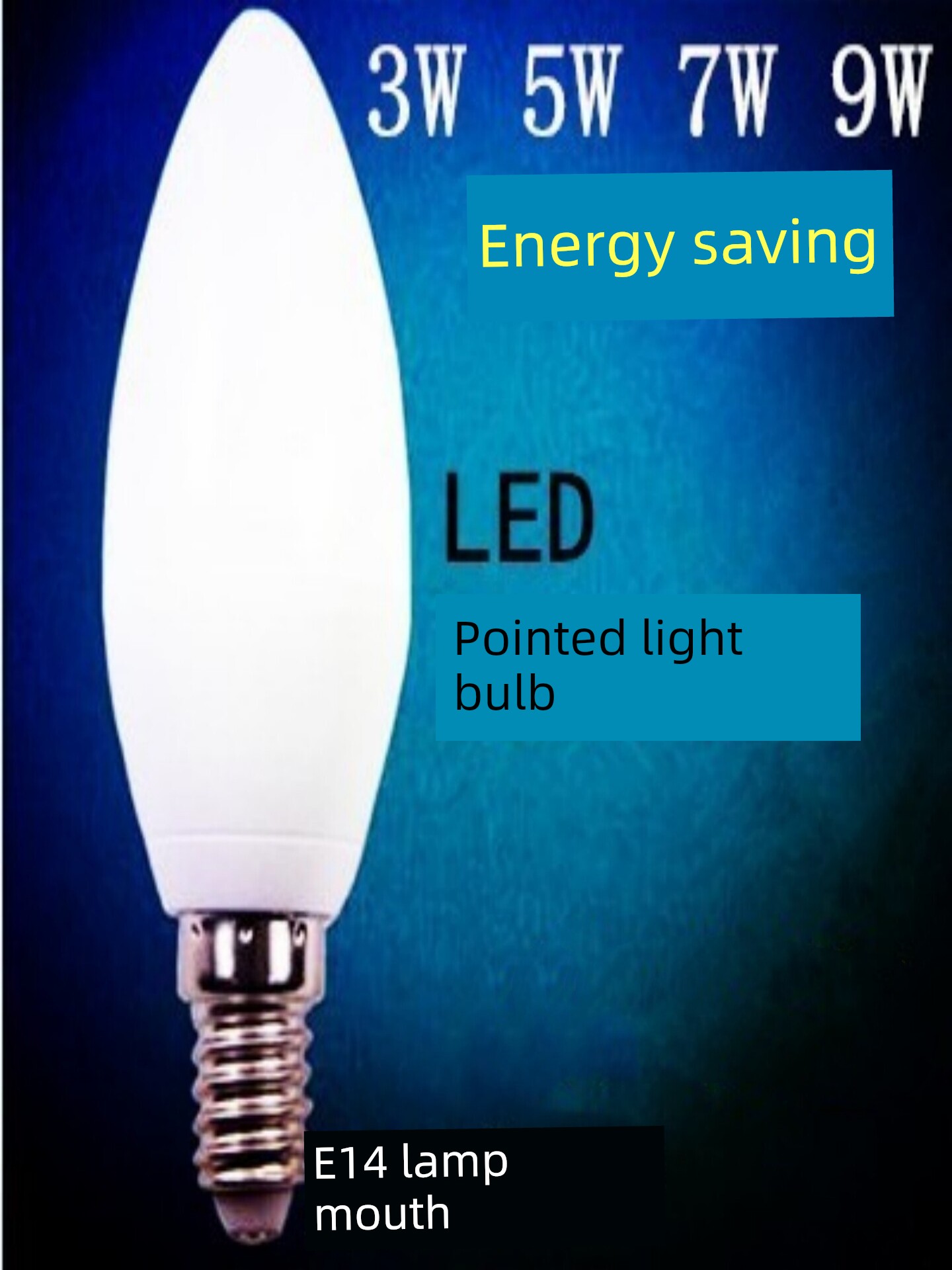 Bulb LED Screw Lamp E14 Small Mouth Candle Light Pointed Crystal Lamp Pull Tail Bubble Living Room Bedroom Lighting Mini Light