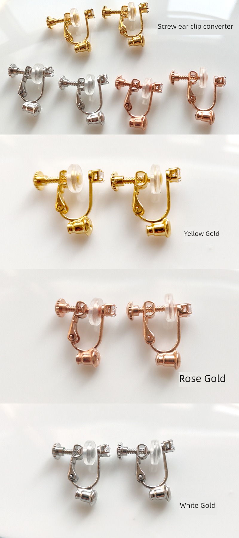 Multi purpose Artifact rhinestone Cushion Plug in Ear Studs