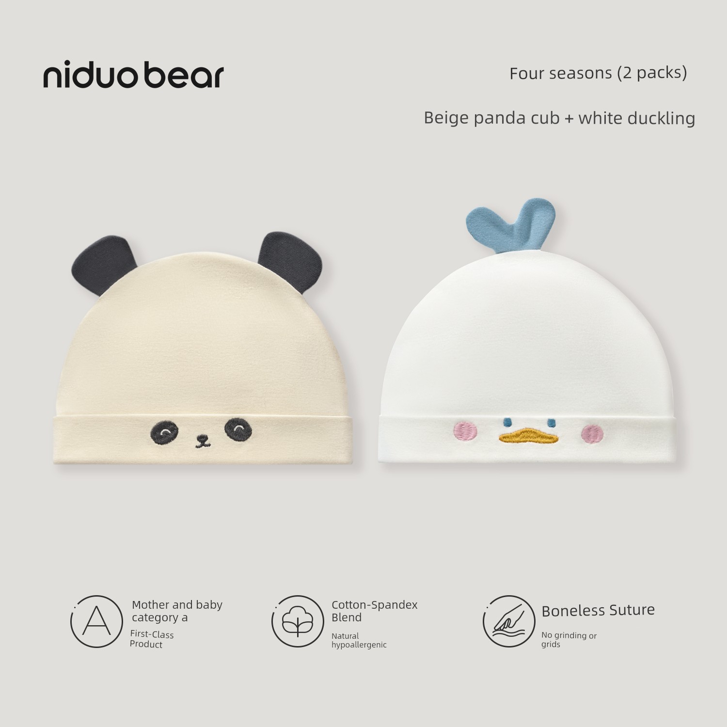 Niduoxiong Newborn Pure Cotton Small-Month Baby Beanie Cap — 4
