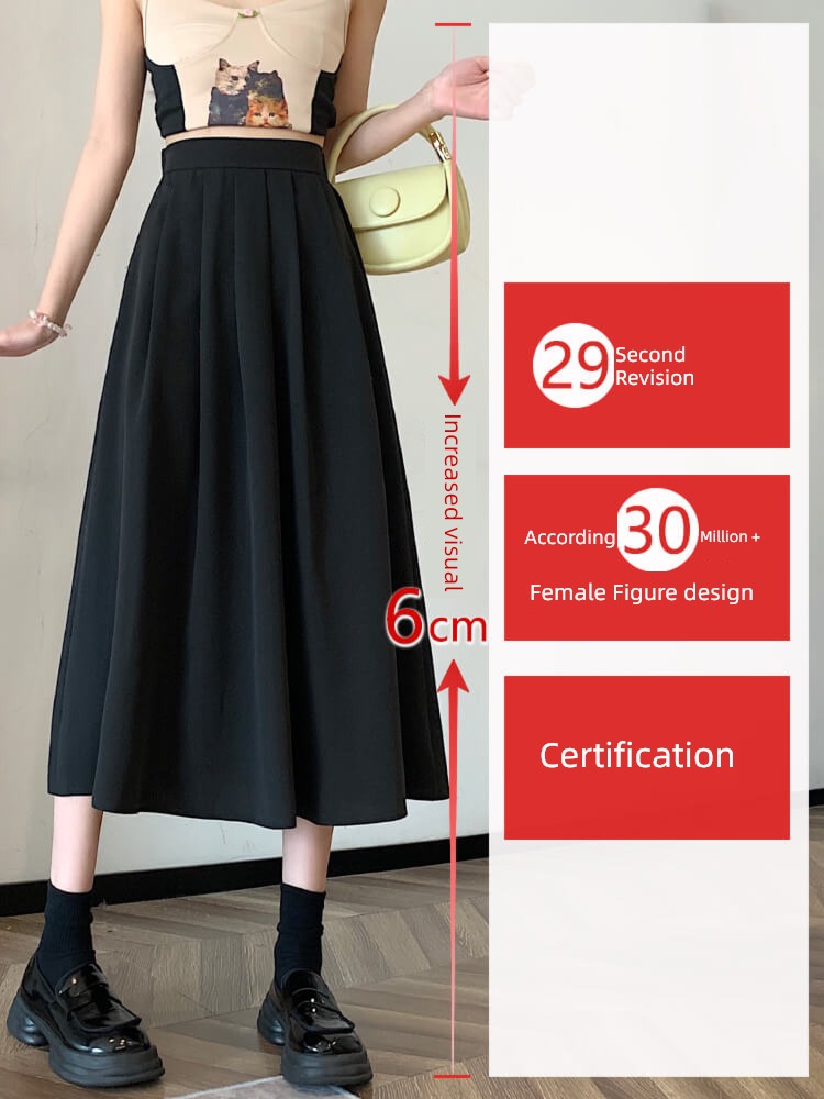 white Medium and long term High waist Show thin skirt