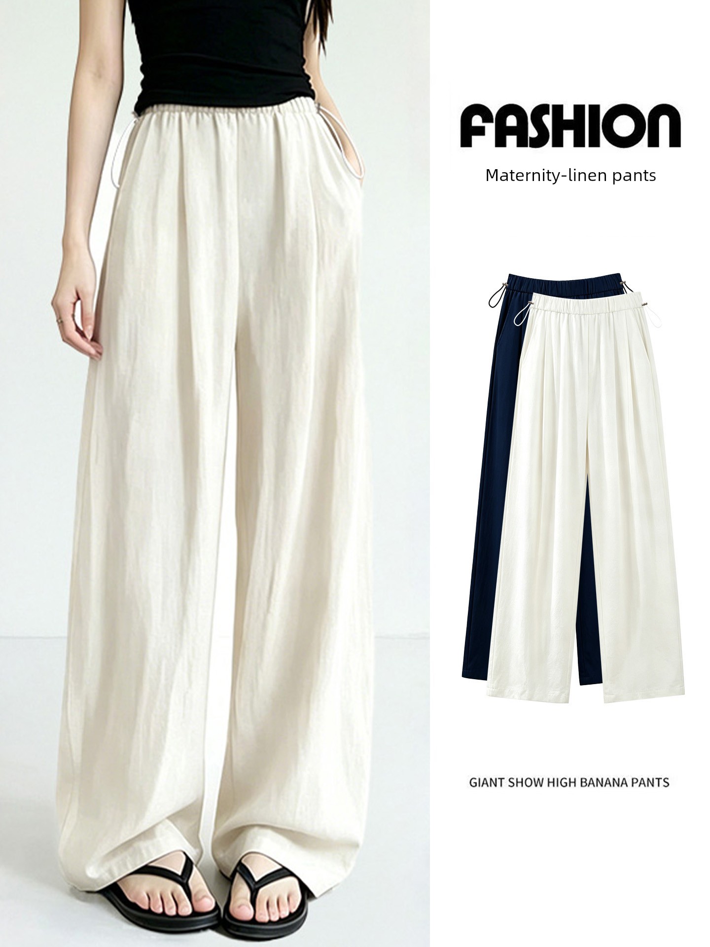 Maternity Pants for Summer, Thin and Loose-Fitting, with a Draping Effect, Yamamoto-Style Wide-Leg Long Pants, Plus-Size Casual Leggings for Spring and Autumn