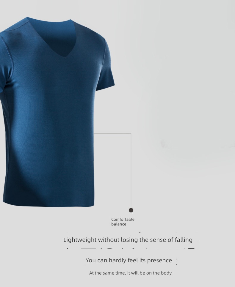 modal  man V-neck Tight fitting Undershirt Short sleeve T-shirt