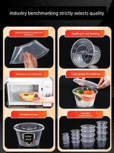Round 1000ml Plastic Soup Bowl Disposable Lunch Box