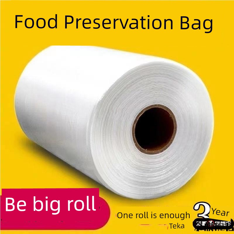 Food-Grade Preservation Bags for Home Use, Thickened Large Food Bags, Perforated Flat-Mouth Supermarket-Specific Extra-Large Roll Bags