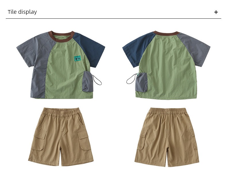 Korean Family Matching Outfits High-End Custom 2026 Summer Boys' Suits Patchwork Casual Outdoor Family Outfits Mother-Daughter Dresses — 27