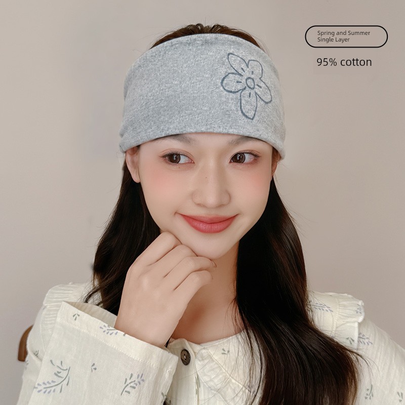 Jq Jingqi [Ruffled Edge] Summer Thin Maternity Hat Single Layer Floral Large Head Circumference Pregnant Women's Hat Windproof Forehead Protection — 7