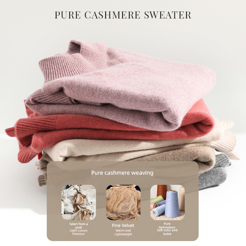 hyz  Half high collar Autumn and winter ma'am Cashmere sweater