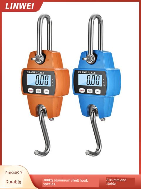 Portable electronic hook scale 300kg market kilogram portable industrial hanging scale hook is called durable small aluminum shell hanging scale