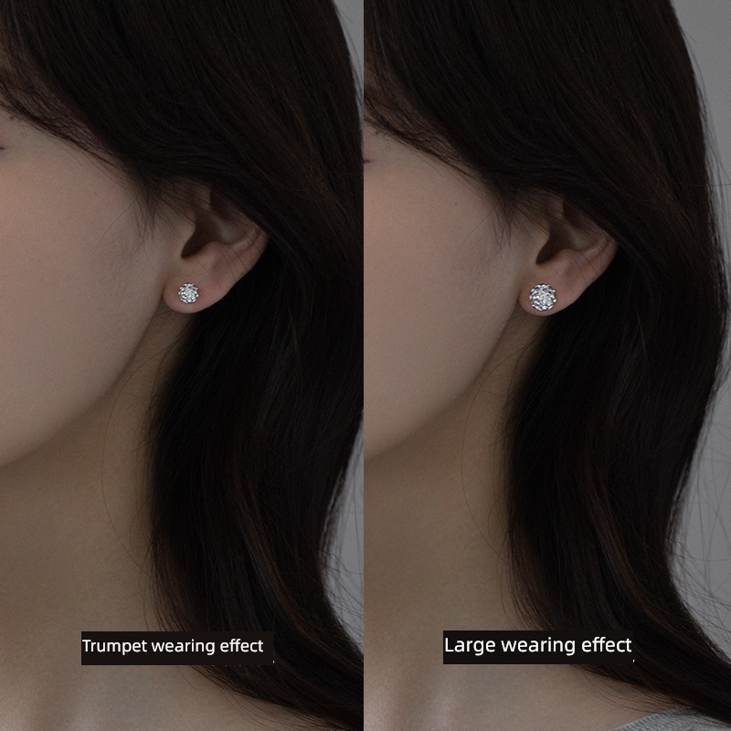 Foreign style Minority Design Sterling Silver Autumn and winter Internet celebrity female Ear Studs